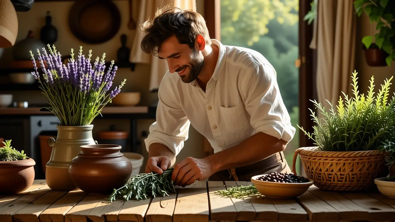 Un hombre pensativo en una casa española