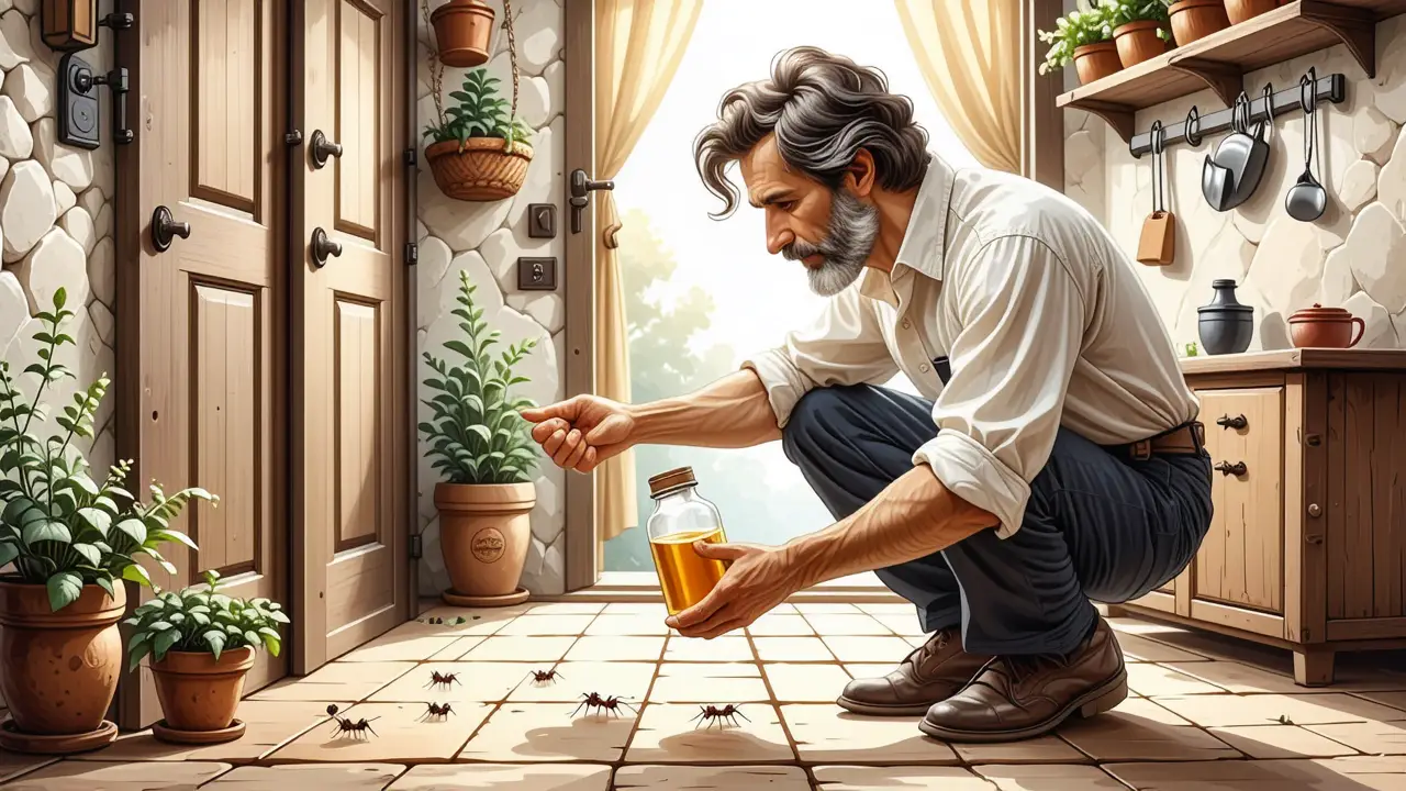 Un hombre español protege hormigas en casa