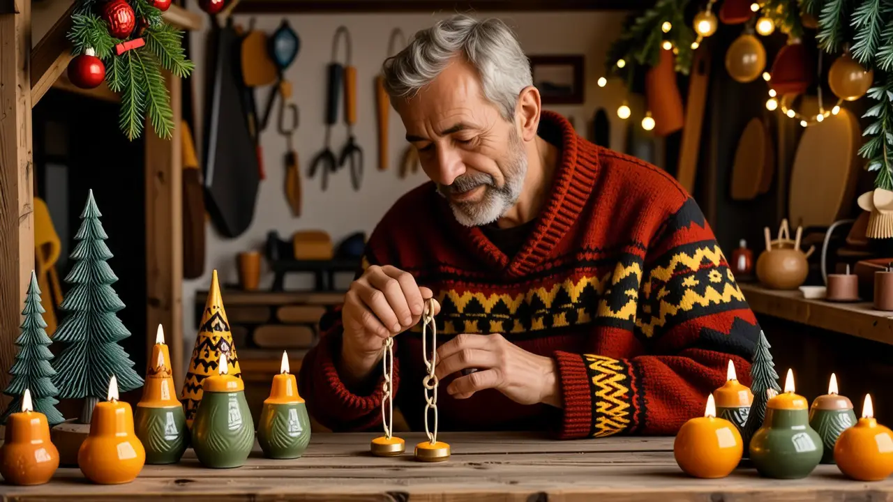 Un artesano amable toca un sonido evocador en su taller