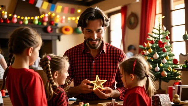 Un hombre español sonríe en Navidad