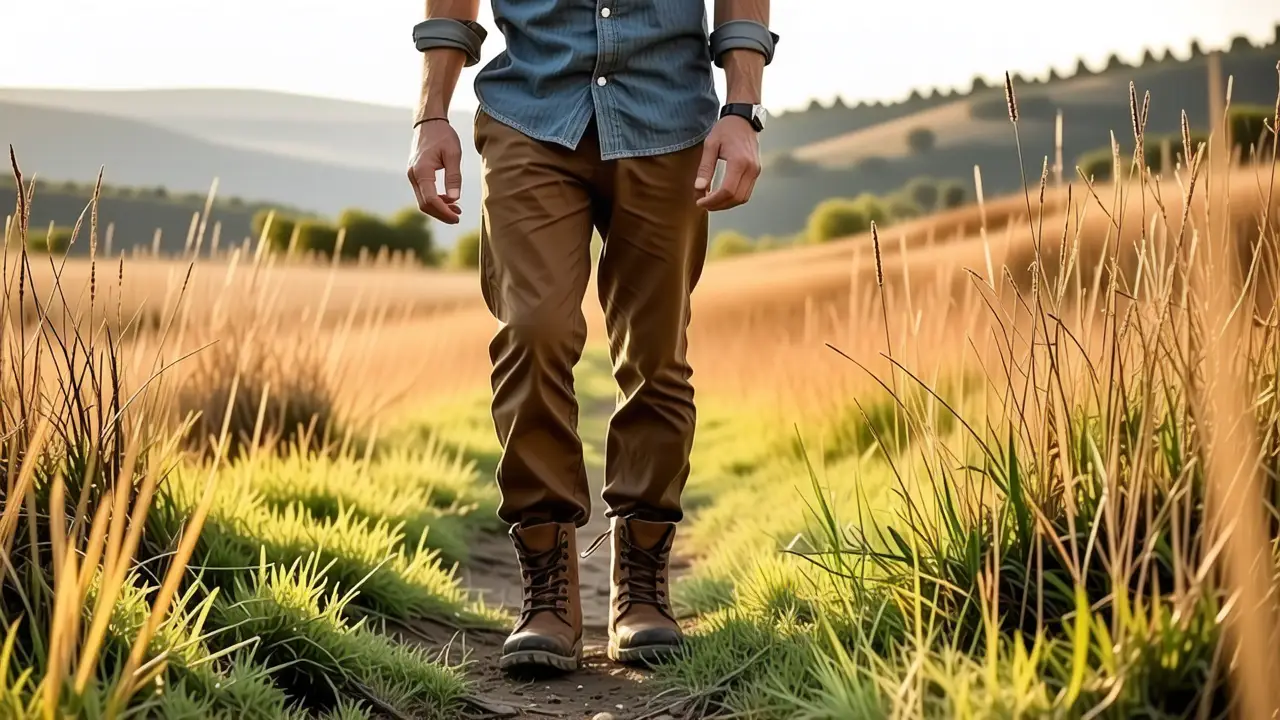 Un hombre español robusto camina con determinación