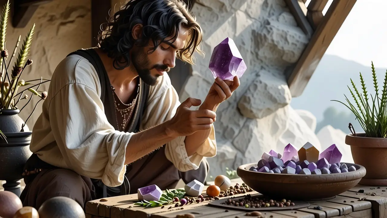 Como limpiar la amatista: guía fácil y efectiva 3 Un hombre contemplativo ofrece poder místico