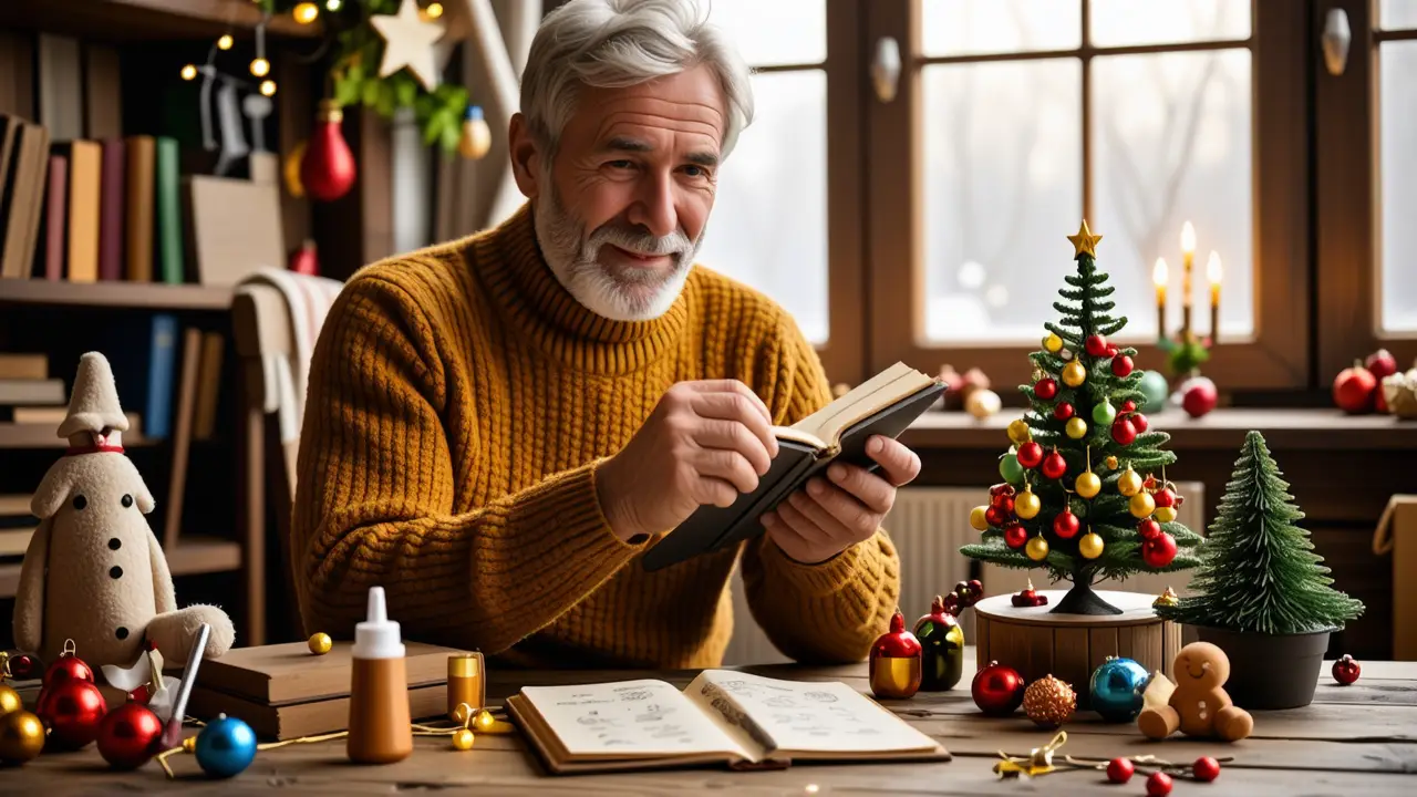 Un artesano crea un ambiente navideño acogedor y mágico