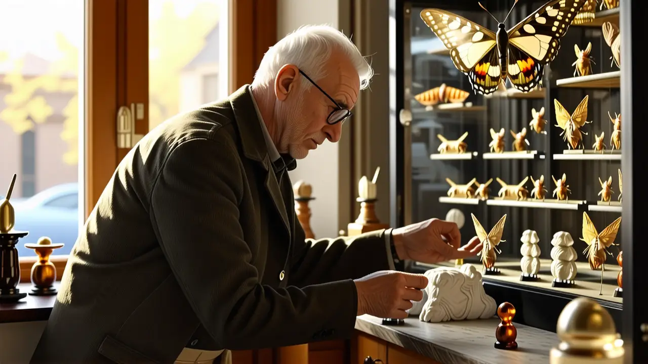 Un entomólogo examina insectos con seriedad