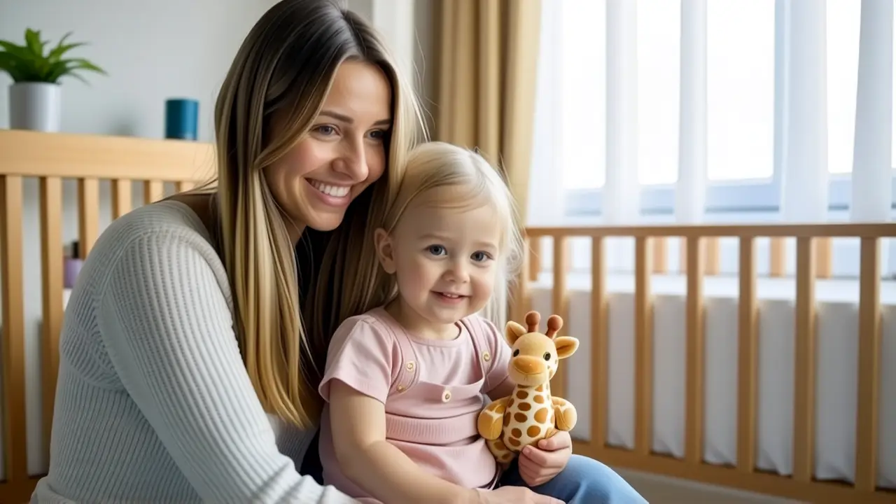 Casa de bebes: Limpieza segura para tu bebé 5 Una bebé española sonríe en un ambiente cálido y sereno