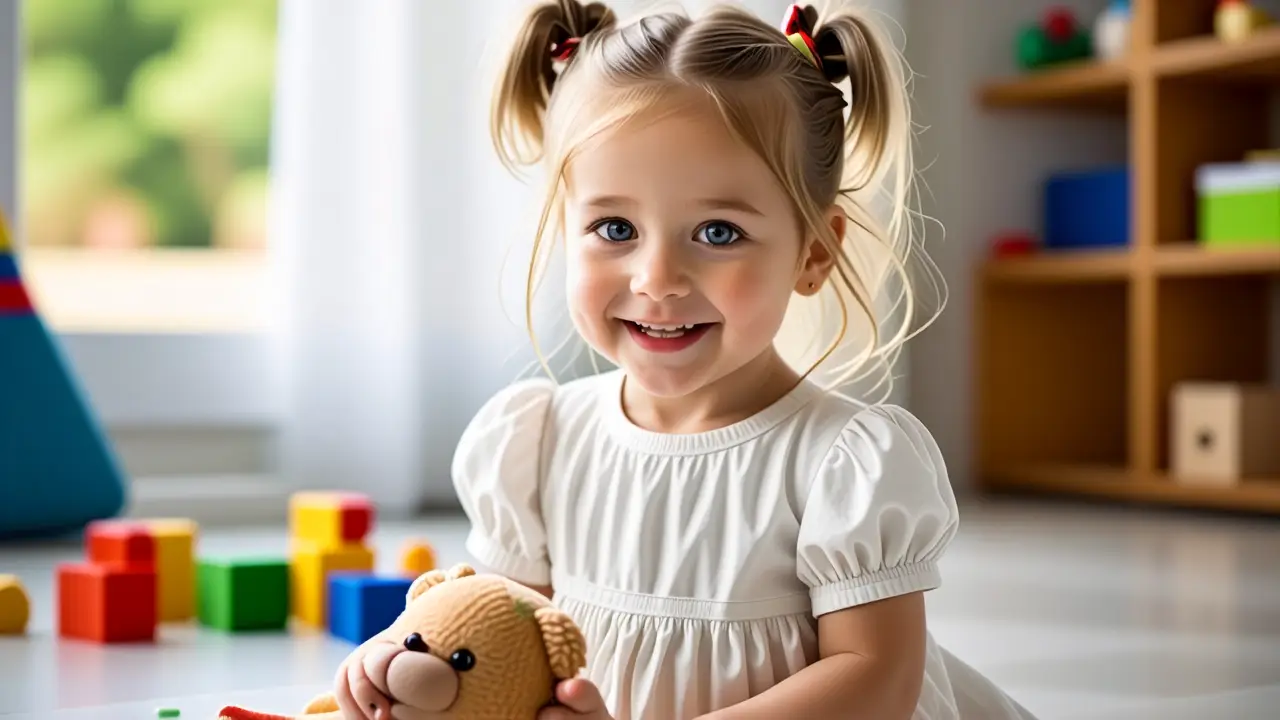 Casa de bebes: Limpieza segura para tu bebé 2 Una niña española sonríe en un claro juego