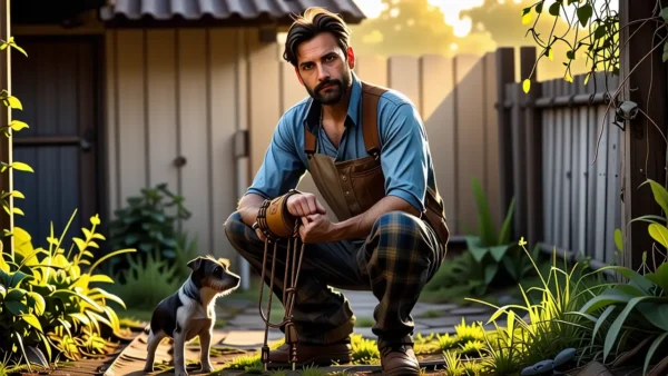 Un hombre serio captura la vida rural española