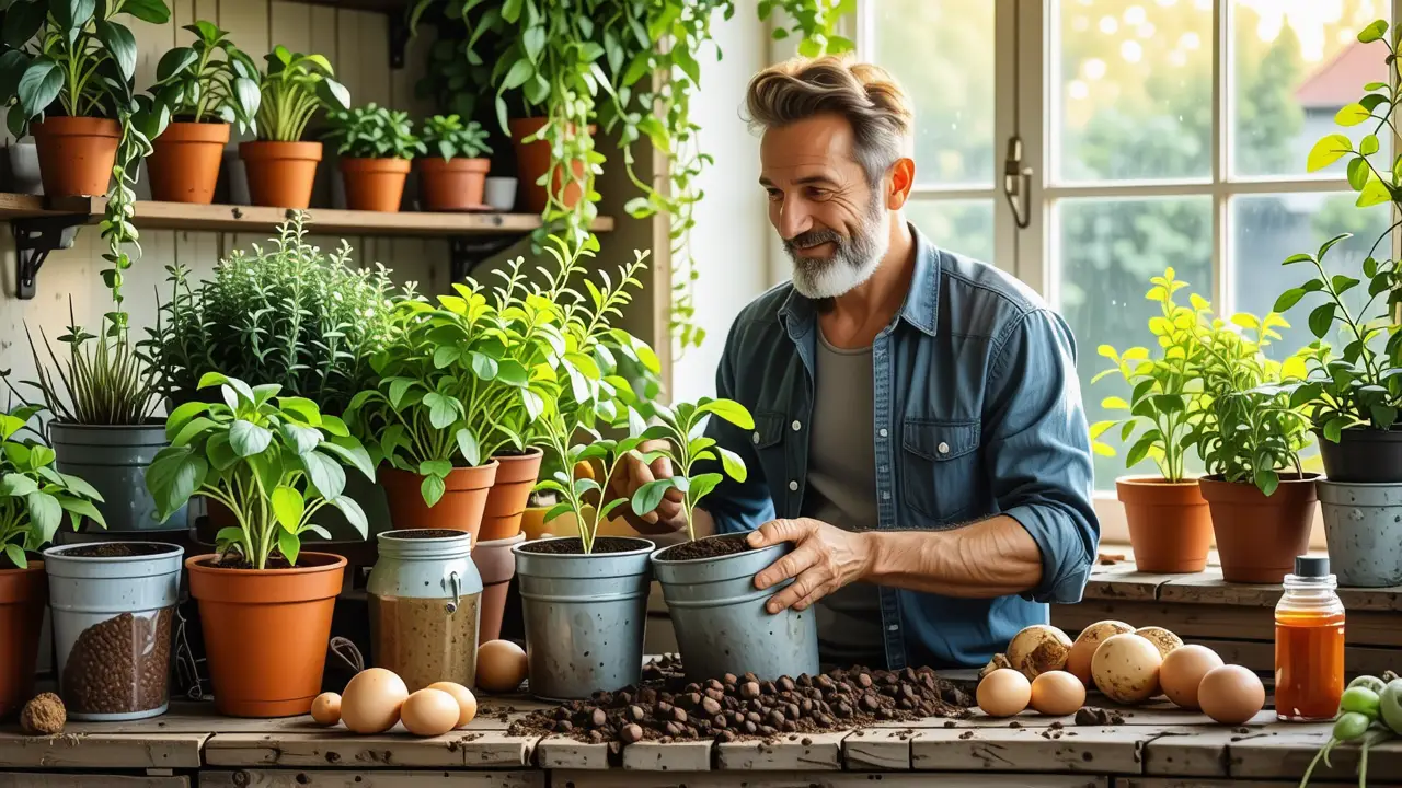 Un hombre amable cultiva la tierra con cuidado
