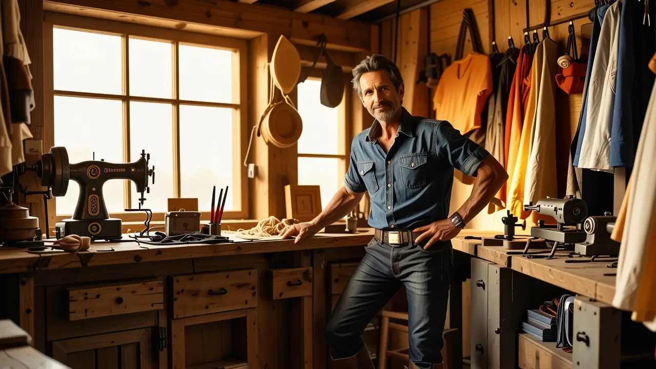 Un ilustrador western vintage captura la esencia del hombre