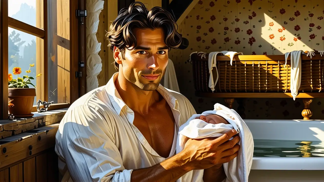 Un padre sereno en un ambiente tranquilo