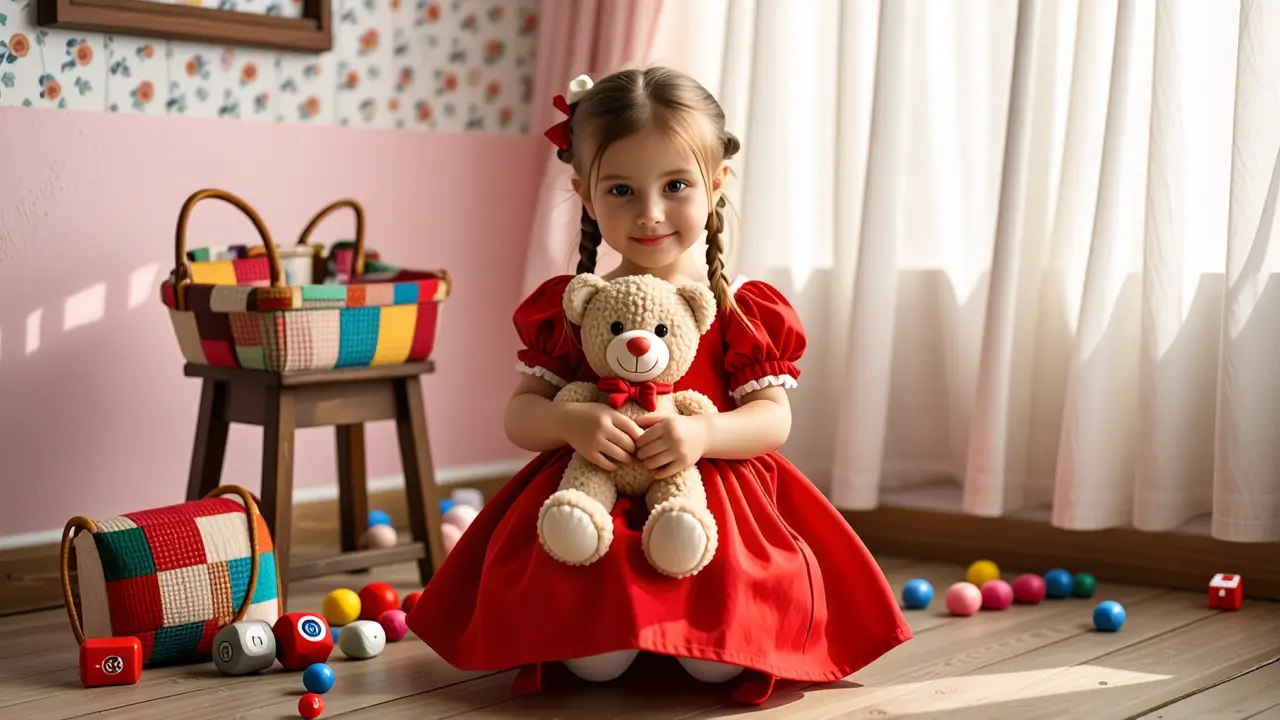 Como hacer muñecos de trapo fáciles y creativos 2 Una niña española sonríe en un cuarto cálido y nostálgico