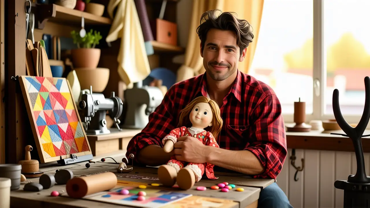 Como hacer muñecos de trapo fáciles y creativos 4 Un hombre amable abraza la nostalgia artesanal