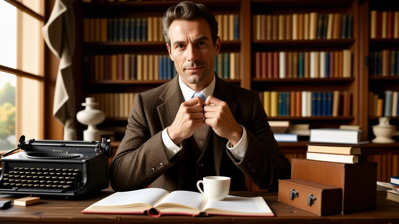 Como lavar corbatas: guía completa para cuidar | 3 Un hombre elegante contempla su estudio vintage