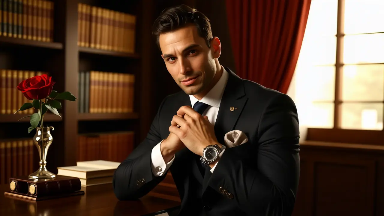 Como lavar corbatas: guía completa para cuidar | 5 Un hombre elegante contempla su estudio clásico