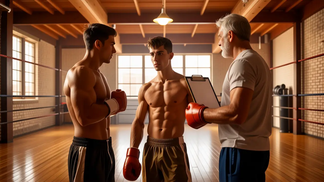 Como lavar guantes de boxeo: guía completa 4 Boxeador entrenando en un gimnasio austero y realista