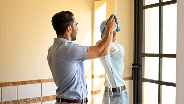 Limpiar Plata Casero: Brillo Original en Casa 1 Un hombre limpia con cuidado en casa