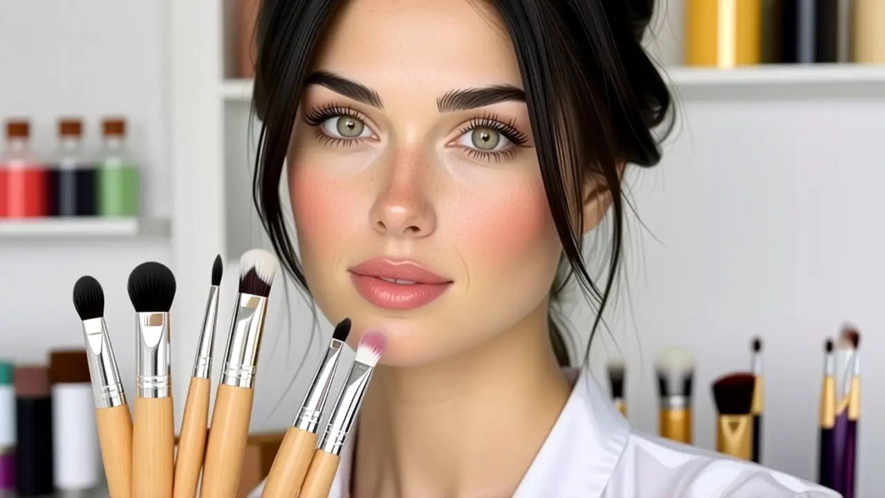Tutorial de maquillaje profesional con pinceles limpios