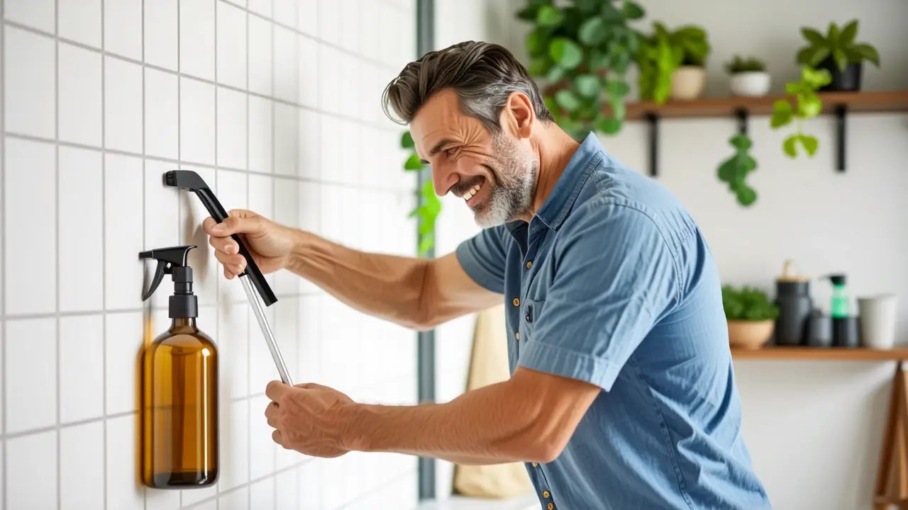 Un hombre amable limpia con cuidado en un baño cálido