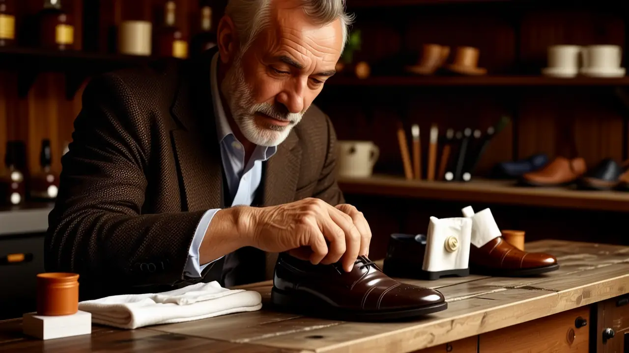 Como limpiar zapatos de charol: guía fácil y efectiva 3 Un hombre español en la edad dorada, detallado y cálido