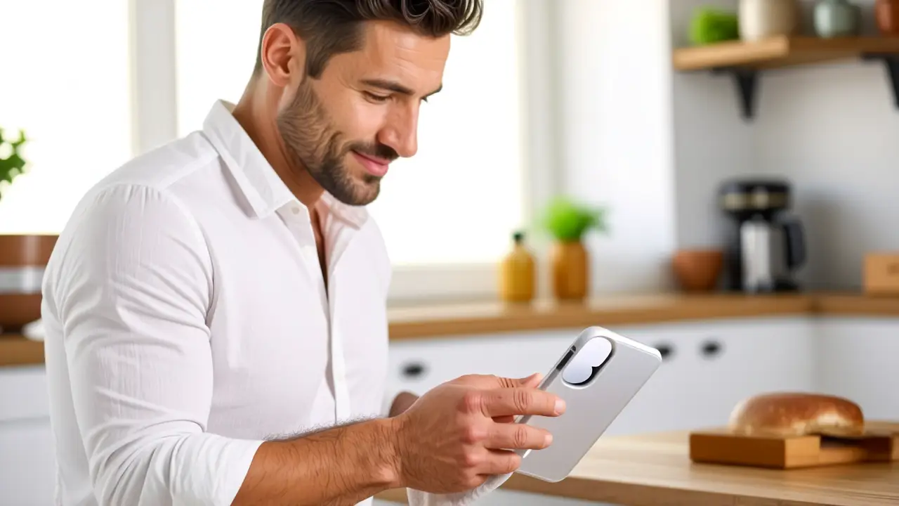 Como limpiar funda transparente del móvil 5 Un hombre español limpia su teléfono con cuidado