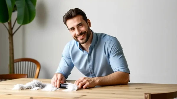 Un hombre casual en un ambiente cálido y acogedor