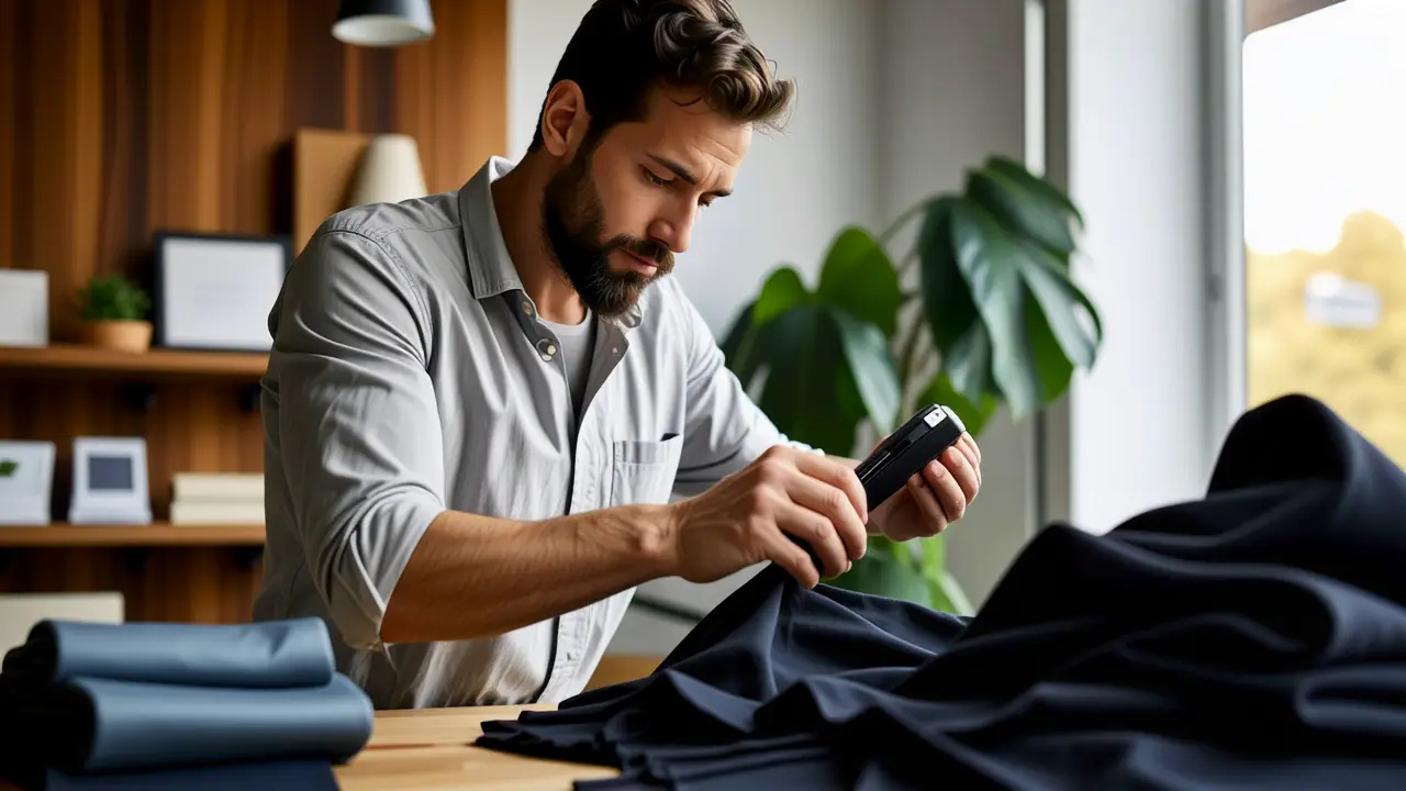 Quitar Pelusas Ropa: Guía Completa y Fácil 2 Fotógrafo captura la destreza en limpieza de telas