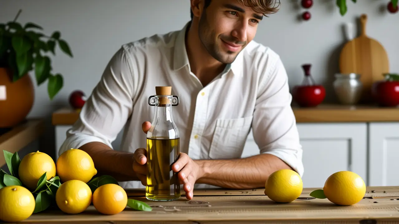 Como quitar manchas de cereza: guía fácil y efectiva 3 Un hombre blanco sonríe con un limón