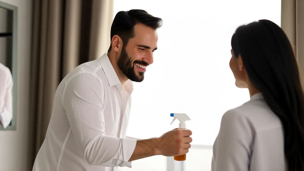 Un hombre pensativo ayuda en un baño soleado