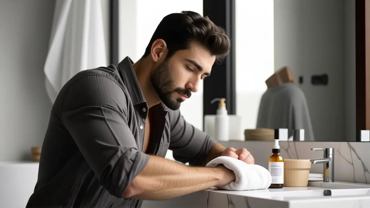 Un hombre dabbing con calma en la luz