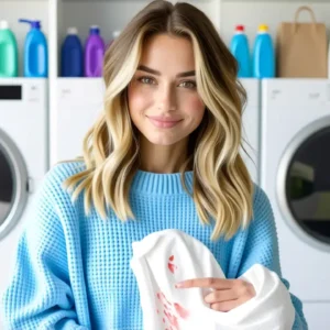 Como quitar slime de la ropa: ordenatriz fácil 13 Una mujer española limpia slime con cuidado