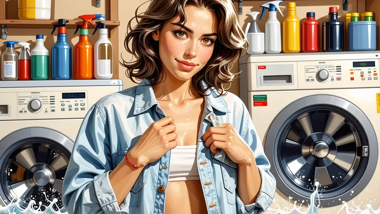 Como quitar slime de la ropa: ordenatriz fácil 5 Una mujer española limpia slime con calma