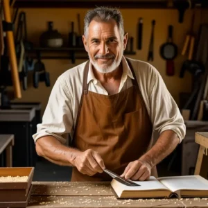 Un artesano español restaura con cuidado madera antigua