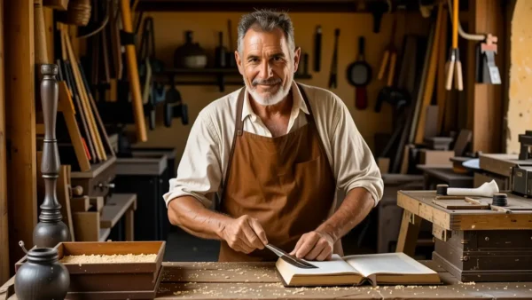 Un artesano español restaura con cuidado madera antigua