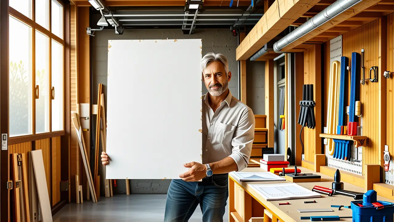 Un hombre amable trabaja en su taller