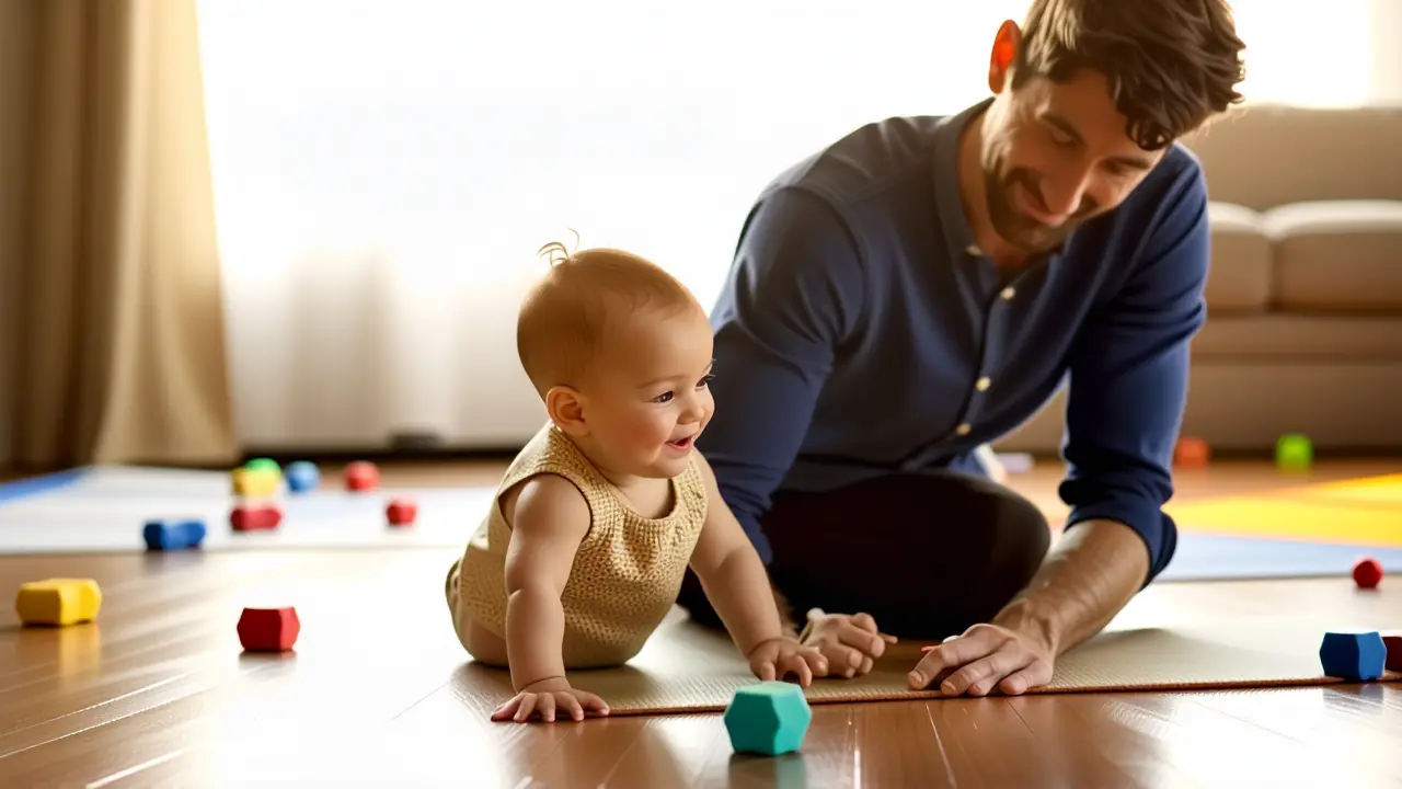Un hombre y su bebé en paz