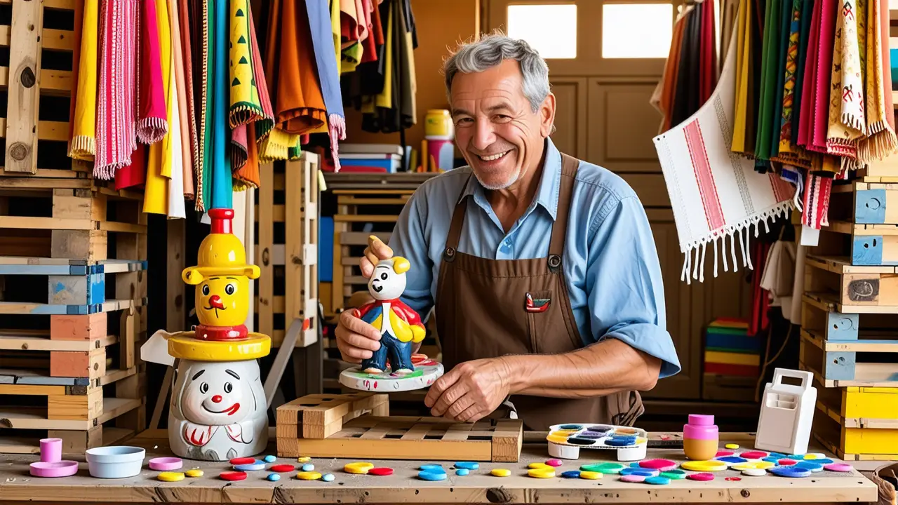 Un artesano español crea con alegría y color