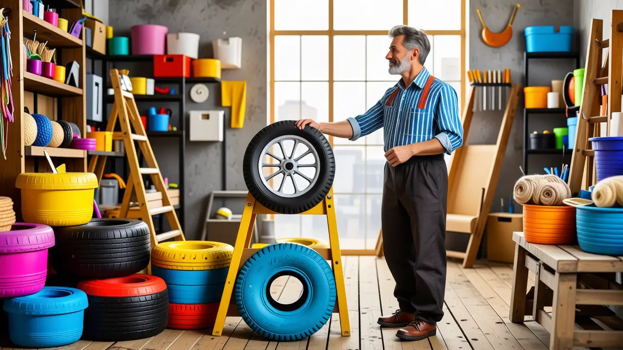 Manualidades Recicladas: Ideas Creativas Fácilmente 4 Un artesano crea con calma y color