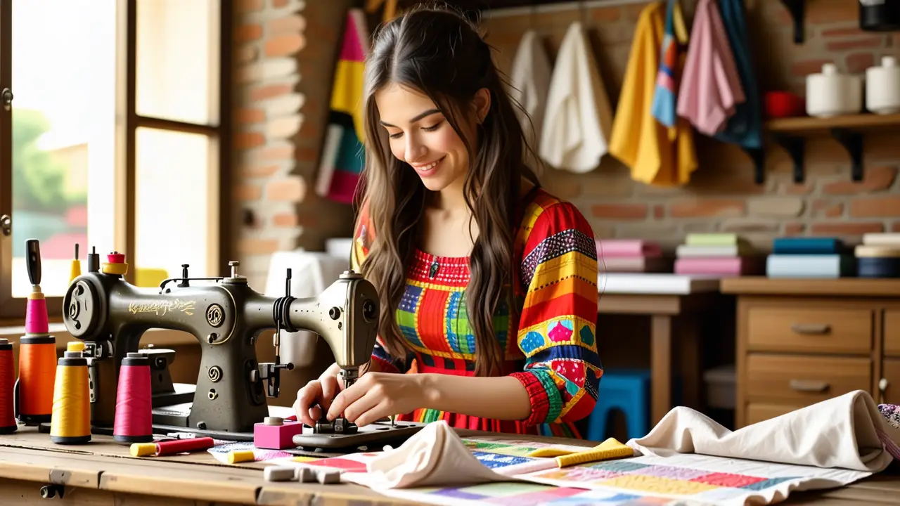 Aprender a coser: guía fácil a mano y máquina 4 Una mujer española crea con pasión en su taller