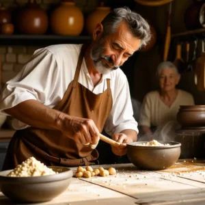 Un hombre español cocina con calidez y tradición