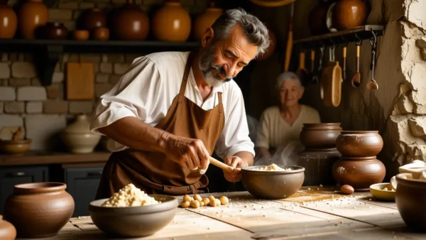 Un hombre español cocina con calidez y tradición