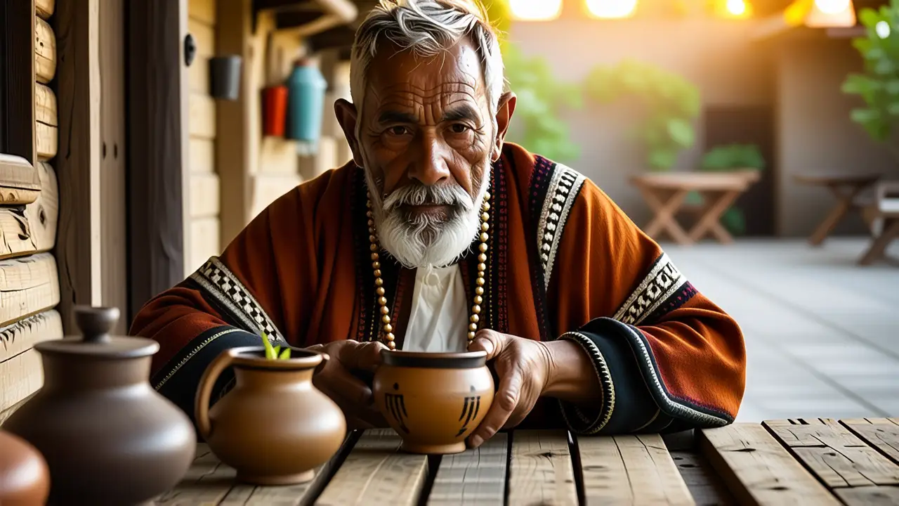 Como curar un mate: guía completa y fácil 4 Un hombre contemplativo comparte mate en la pampa