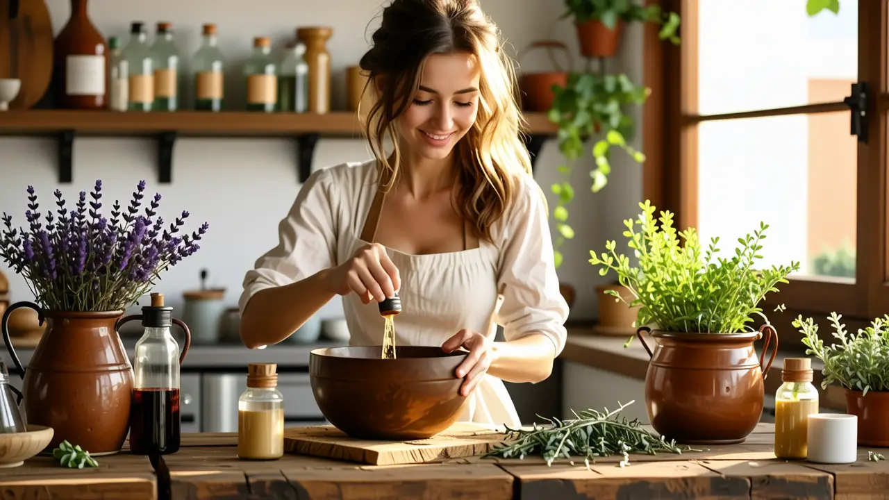 Una mujer española radiante crea productos naturales