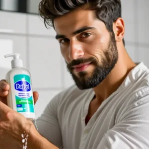 Higiene de Manos: Dettol Jabón para Prevenir Infecciones 13 Un hombre español limpia con cuidado