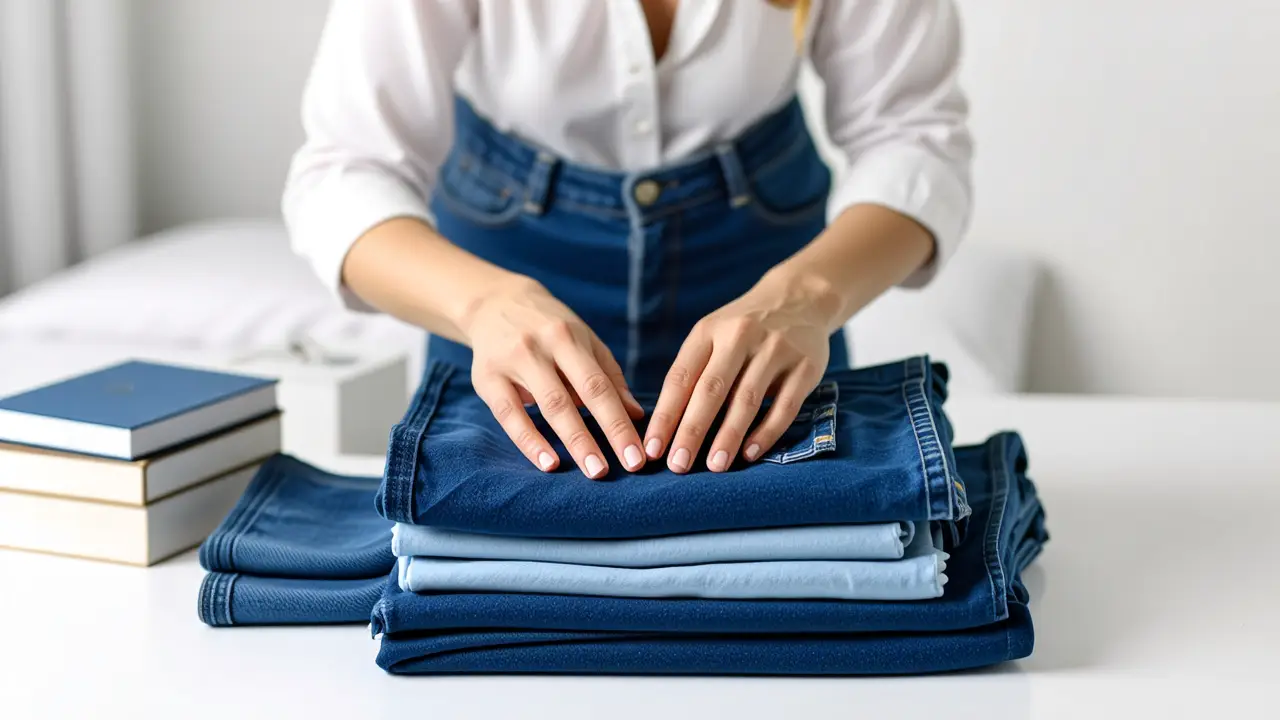 Doblar Pantalones Marie Kondo: Ahorra Espacio 2 Mujer organiza ropa con serenidad minimalista