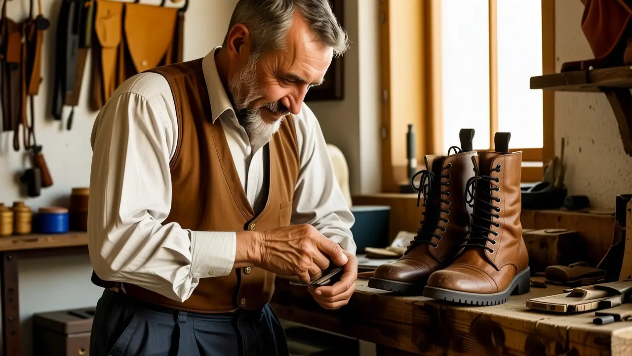 Un artesano español examina cuidadosamente su trabajo
