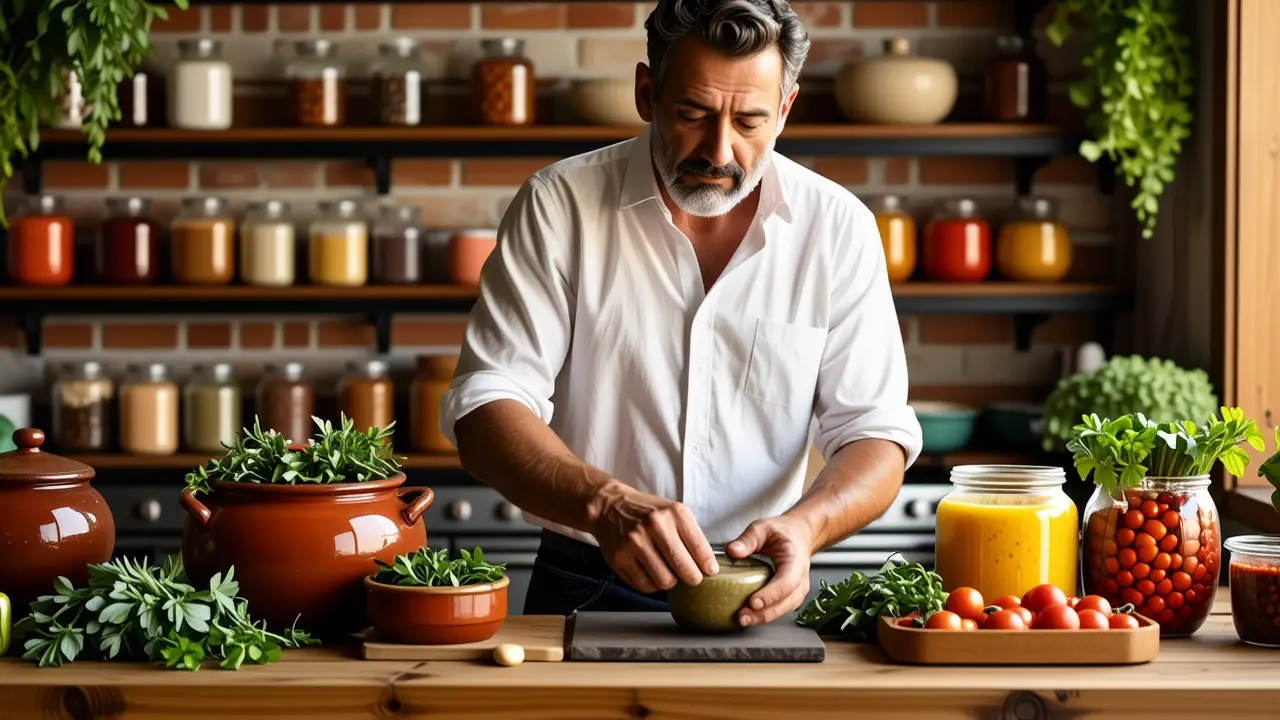 Esterilizar Botes Cristal: Microondas y Más | ¡Seguridad Alimentos! 2 Un hombre en una cocina rústica ofrece tranquilidad
