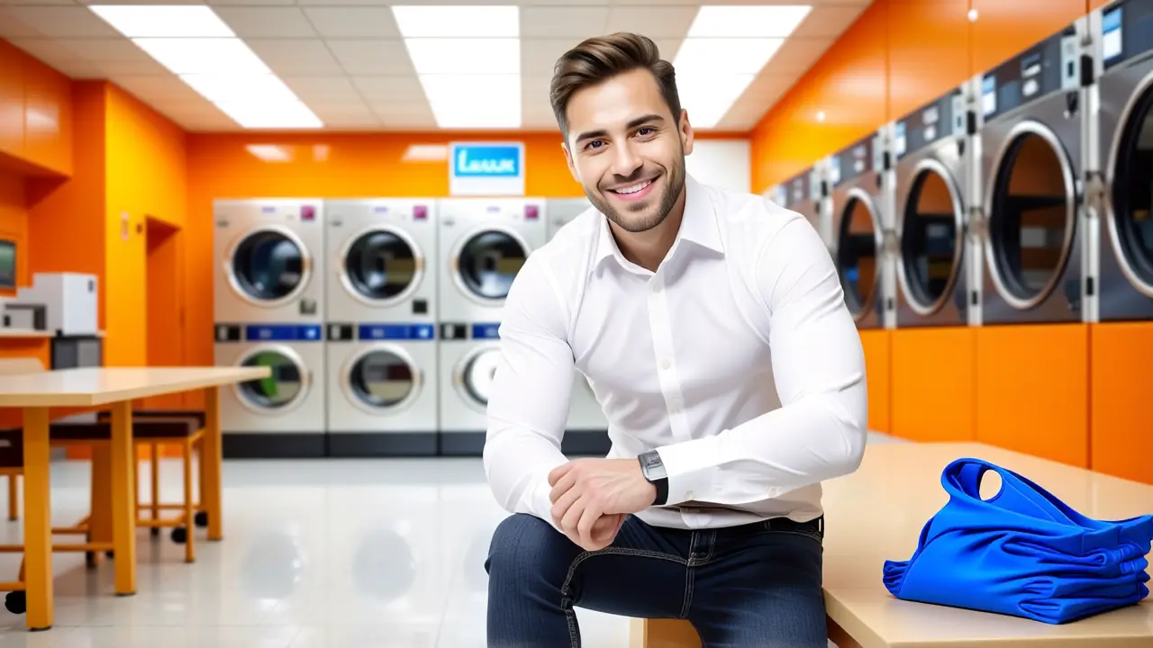 Franquicia Lavandería Lavalux: Inversión Rentable 3 Fotografía comercial realista transmite éxito y oportunidad