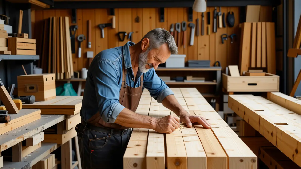 Hacer Estantes: Guía para Hacer Estante de Madera 6 Un artesano construye con paciencia y habilidad