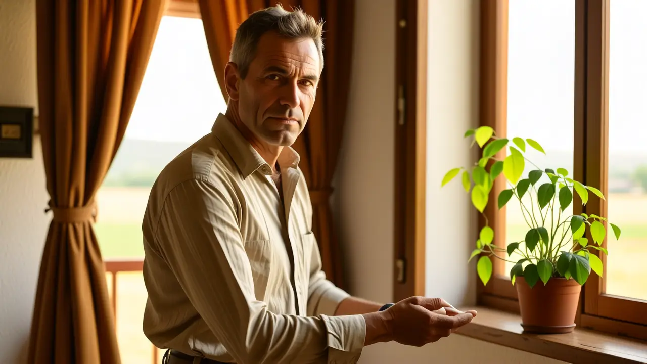 Como eliminar la humedad de una habitación 2 Un hombre español contempla la luz cálida