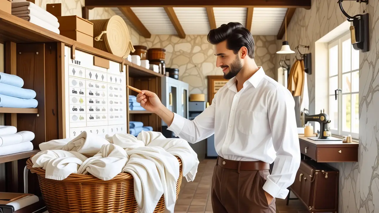 Un hombre español examina una etiqueta vintage